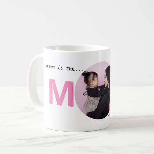 Anpassbare Foto-WeltBeste Mama-Rosa Kaffeetasse (Vorderseite Links)
