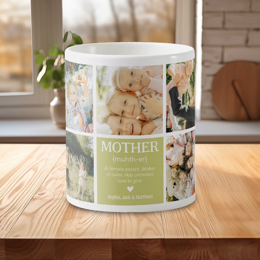 Anpassbare Fotocollage Mutter Definition Kaffeetasse
