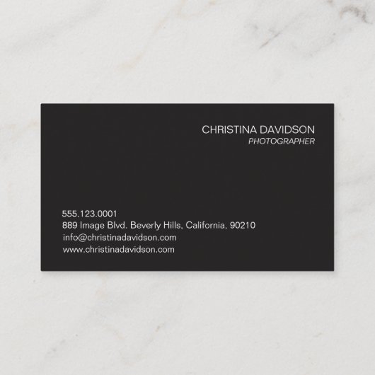 Anpassbare Fotografie-Portfolio Visitenkarte (Rückseite)