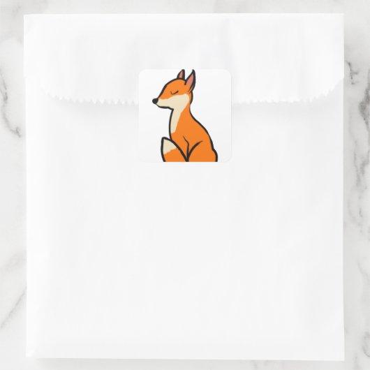 Anpassbare Fox-Aufkleber Quadratischer Aufkleber (Tasche)