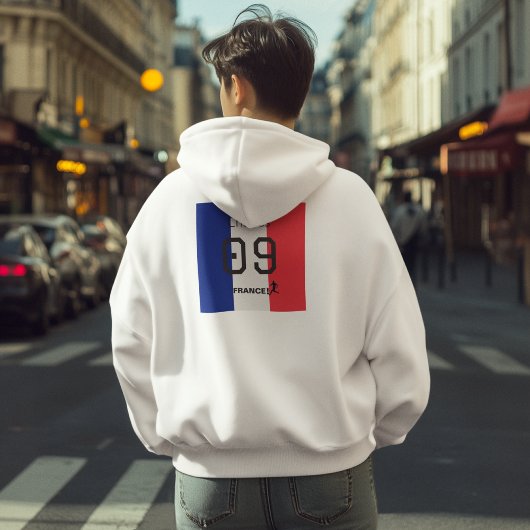 Anpassbare Frankreich-Flagge-Fußball-Personalisier Hoodie