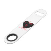 Anpassbare Frau & Frau Flaschenöffner (Name & Datu (Vorderseite Schrägansicht)