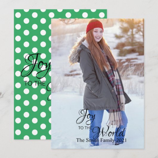 Anpassbare Freude Weihnachten Grüne Polka Dot Back (Vorne/Hinten)