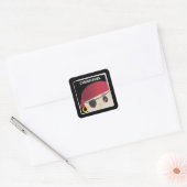 Anpassbare Friendly-Pirate-Aufkleber Quadratischer Aufkleber (Umschlag)