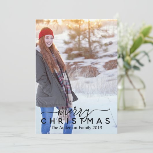 Anpassbare frohe Weihnachten (Stehend Vorderseite)