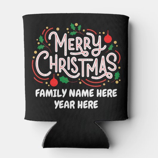 Anpassbare frohe Weihnachtscreme kann kühler. Dosenkühler (Rückseite)