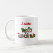 Anpassbare frohe Weihnachtsfeier-Tasse Kaffeetasse (Links)