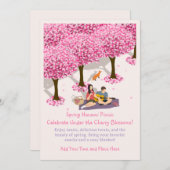 Anpassbare Frühjahr Hanami Picnic Einladung (Vorne/Hinten)