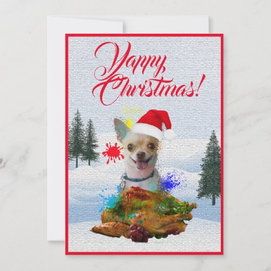 Anpassbare Funny Chihuahua Dog Yappy Xmas Card Ankündigung (Vorderseite)