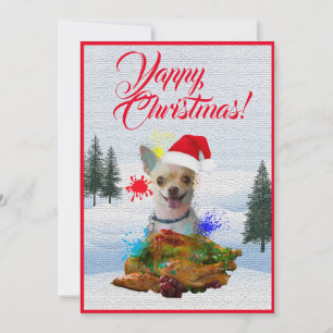 Anpassbare Funny Chihuahua Dog Yappy Xmas Card Ankündigung