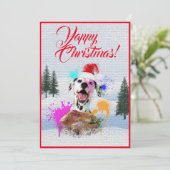 Anpassbare Funny Dalmatiner Hund Yappy Xmas Card Ankündigung (Stehend Vorderseite)