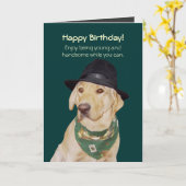 Anpassbare Funny Dog/Labrador Card für Typ Karte (Gelbe Blume)