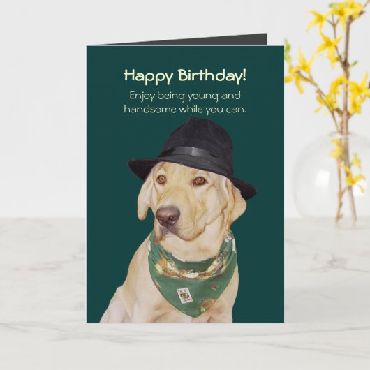 Anpassbare Funny Dog/Labrador Card für Typ Karte (Gelbe Blume)