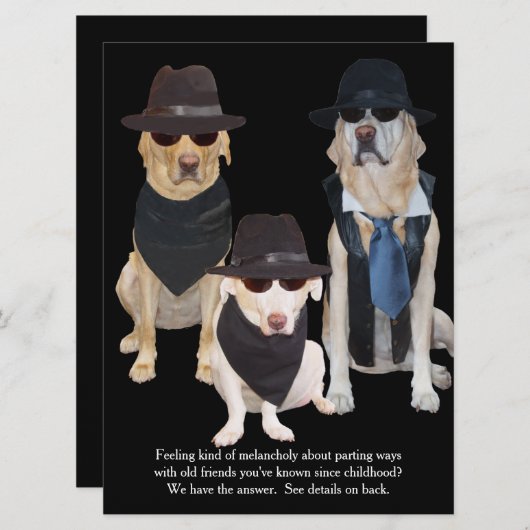 Anpassbare Funny Labradors Graduation Party Einladung (Vorne/Hinten)