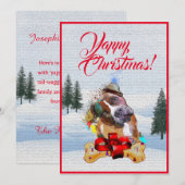 Anpassbare Funny Pittie Dog Weihnachtskarte Ankündigung (Vorne/Hinten)
