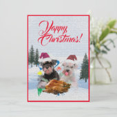 Anpassbare Funny Schnauzer Weihnachtskarte Ankündigung (Stehend Vorderseite)