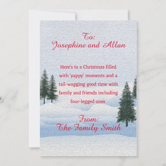Anpassbare Funny Schnauzer Weihnachtskarte Ankündigung (Rückseite)