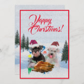 Anpassbare Funny Schnauzer Weihnachtskarte Ankündigung (Vorne/Hinten)