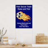 Anpassbare Fußball-Plakate, FARBEN, TEXT Poster (Küche)