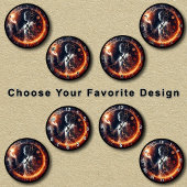 anpassbare Futuristische Digital Hexagonal Aura Runde Wanduhr