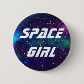 Anpassbare Galaxie-Identität Weltraum-Mädchen Button (Vorderseite)