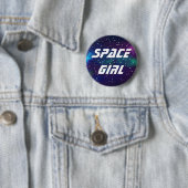 Anpassbare Galaxie-Identität Weltraum-Mädchen Button (Beispiel)