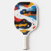 Anpassbare galaxisch Inspiriert kosmische Abstrakt Pickleball Schläger (Rückseite)