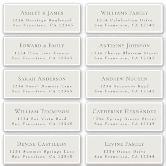 Anpassbare Gästeschriften für Hochzeiten Aufkleber (Vorderseite)