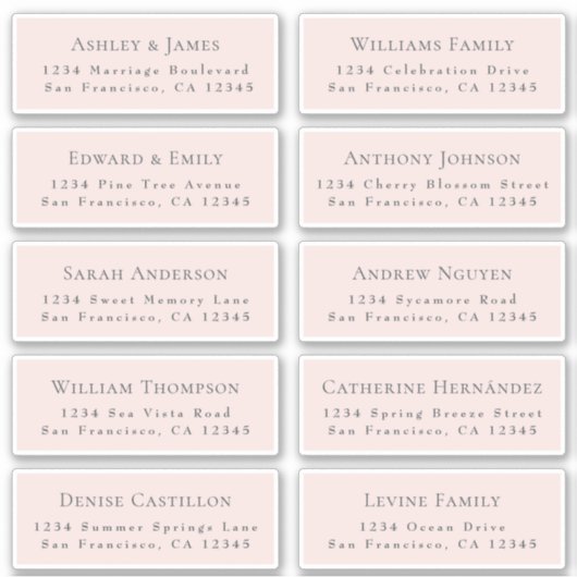 Anpassbare Gästeschriften für Hochzeiten Aufkleber (Vorderseite)