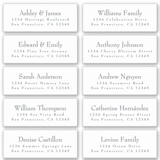 Anpassbare Gästeschriften für Hochzeiten Aufkleber (Vorderseite)