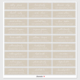 Anpassbare Gästeschriften für Hochzeiten Aufkleber