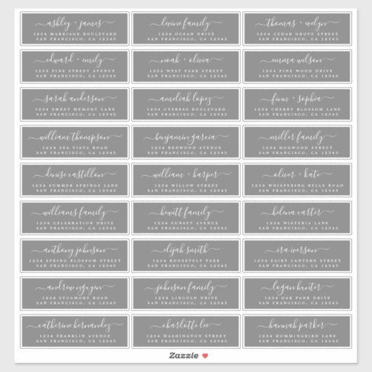 Anpassbare Gästeschriften für Hochzeiten Aufkleber (Blatt)