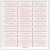 Anpassbare Gästeschriften für Hochzeiten Aufkleber (Blatt)