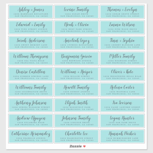 Anpassbare Gästeschriften für Hochzeiten Aufkleber (Blatt)