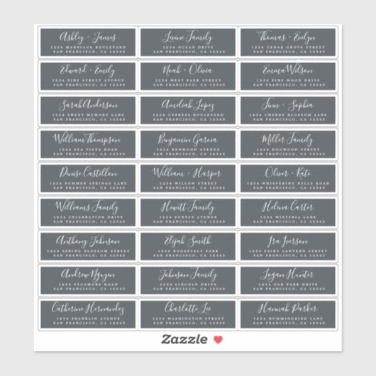 Anpassbare Gästeschriften für Hochzeiten Aufkleber (Blatt)