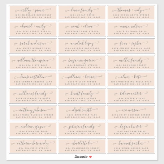 Anpassbare Gästeschriften für Hochzeiten Aufkleber (Blatt)