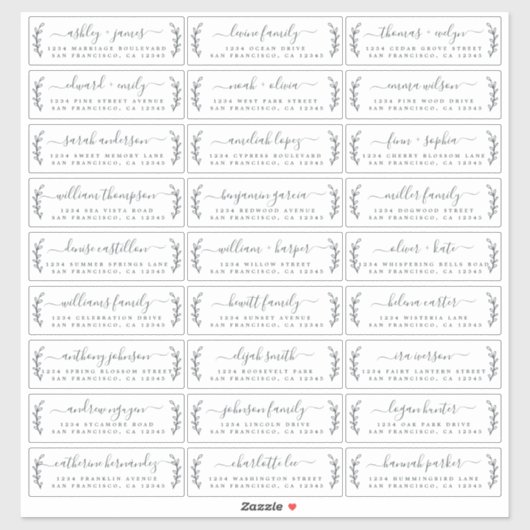 Anpassbare Gästeschriften für Hochzeiten Aufkleber (Blatt)