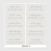 Anpassbare Gästeschriften für Hochzeiten Aufkleber (Blatt)