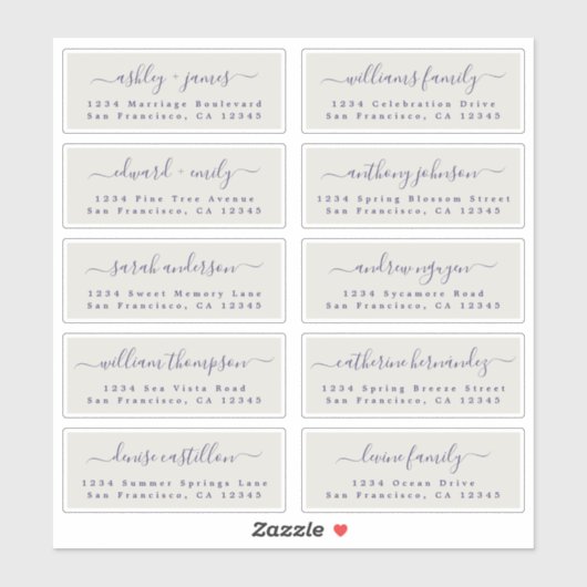 Anpassbare Gästeschriften für Hochzeiten Aufkleber (Blatt)