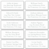 Anpassbare Gästeschriften für Hochzeiten Aufkleber (Vorderseite)