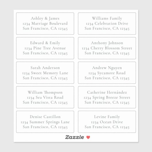 Anpassbare Gästeschriften für Hochzeiten Aufkleber (Blatt)