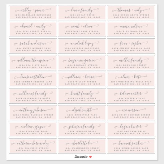 Anpassbare Gästeschriften für Hochzeiten Aufkleber (Blatt)