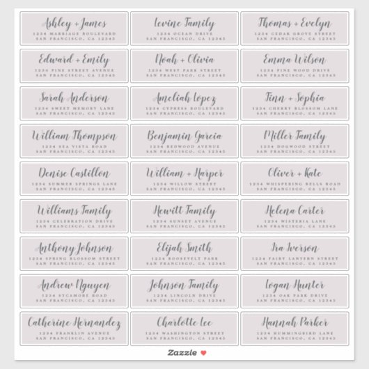 Anpassbare Gästeschriften für Hochzeiten Aufkleber (Blatt)