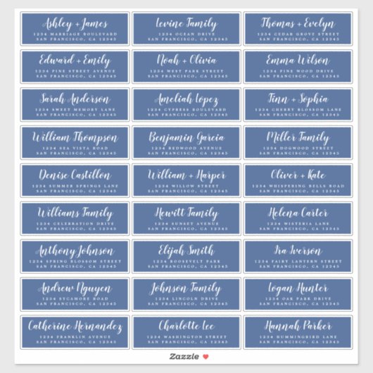 Anpassbare Gästeschriften für Hochzeiten Aufkleber (Blatt)