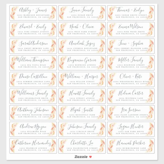 Anpassbare Gästeschriften für Hochzeiten Aufkleber (Blatt)