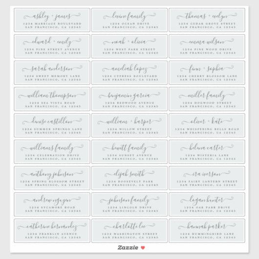 Anpassbare Gästeschriften für Hochzeiten Aufkleber (Blatt)