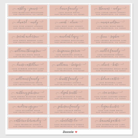 Anpassbare Gästeschriften für Hochzeiten Aufkleber (Blatt)