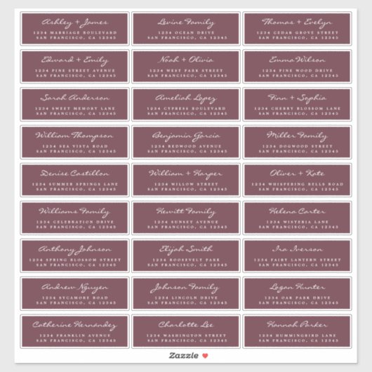 Anpassbare Gästeschriften für Hochzeiten Aufkleber (Blatt)