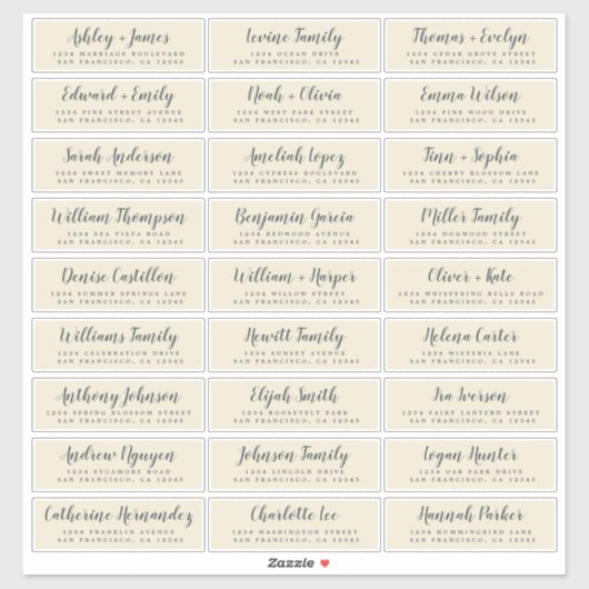 Anpassbare Gästeschriften für Hochzeiten Aufkleber (Blatt)