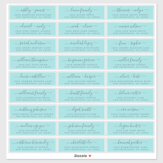 Anpassbare Gästeschriften für Hochzeiten Aufkleber (Blatt)